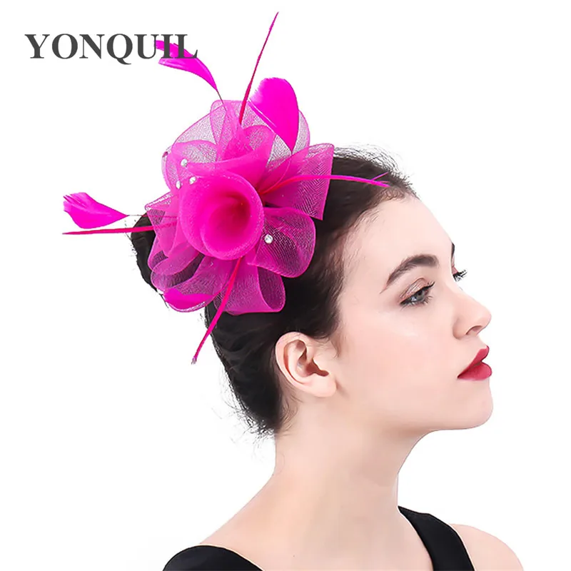 Модная Вуалетка из тюля женская шляпа с цветами аксессуары для волос ручной