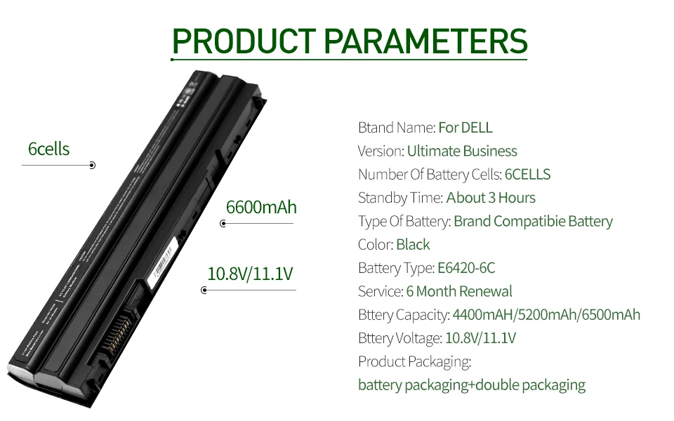 ApexWay 6500 мАч аккумулятор для ноутбука Dell Inspiron 15R(7520) Latitude E5420 E5420 ATG E5420m E5430 E5520 E5520m E553