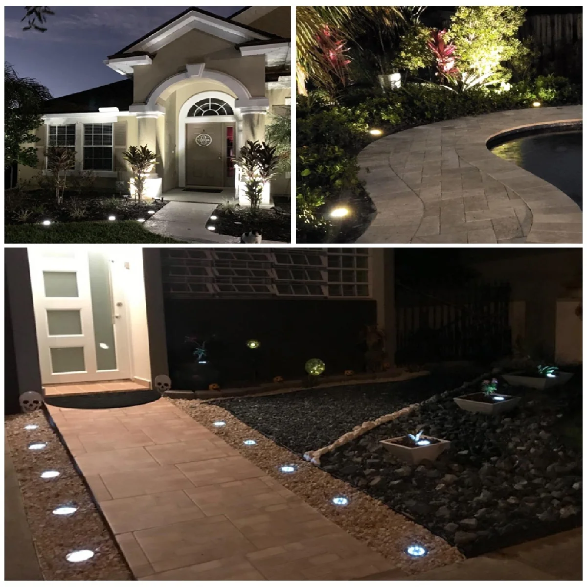

Outdoor Solar Powered Street Ground Light Waterproof Garden Pathway Deck Lights 8/10 LED Lamp For Yard Driveway Lawn Road