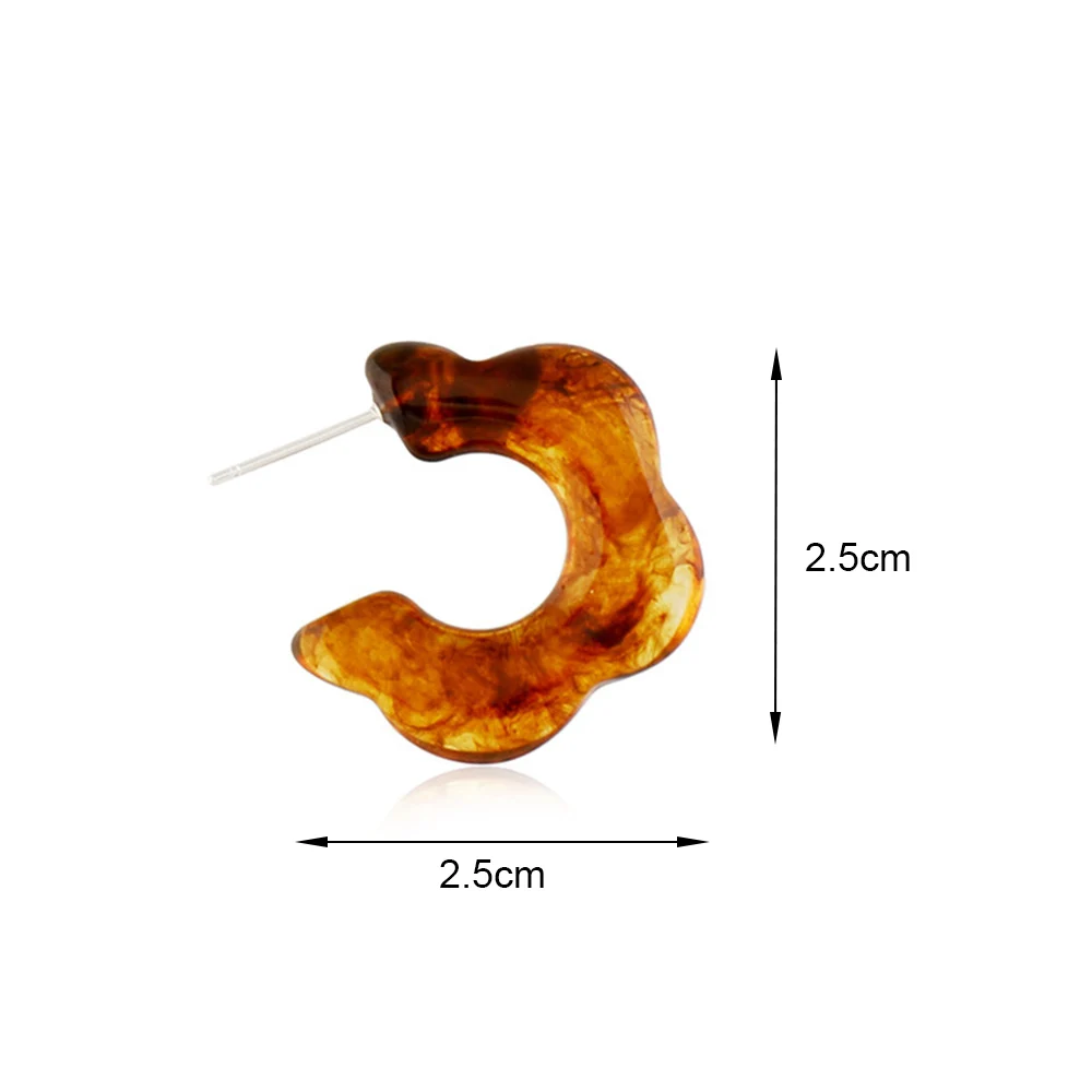 

Colorful Acrylic Geometric C-shaped Hoop Earrings Retro For Women Girls Party Travel Jewelry Gifts