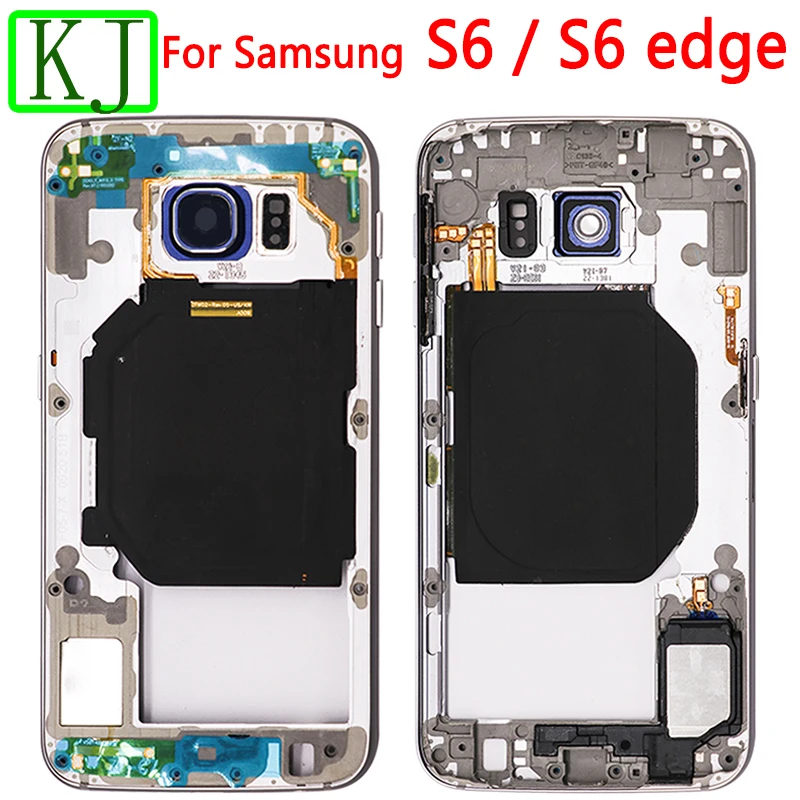 Полный корпус чехол для Samsung Galaxy S6 G920/S6 Edge G925 крышка батареи задняя дверь+ средняя рама+ Передний сенсорный экран