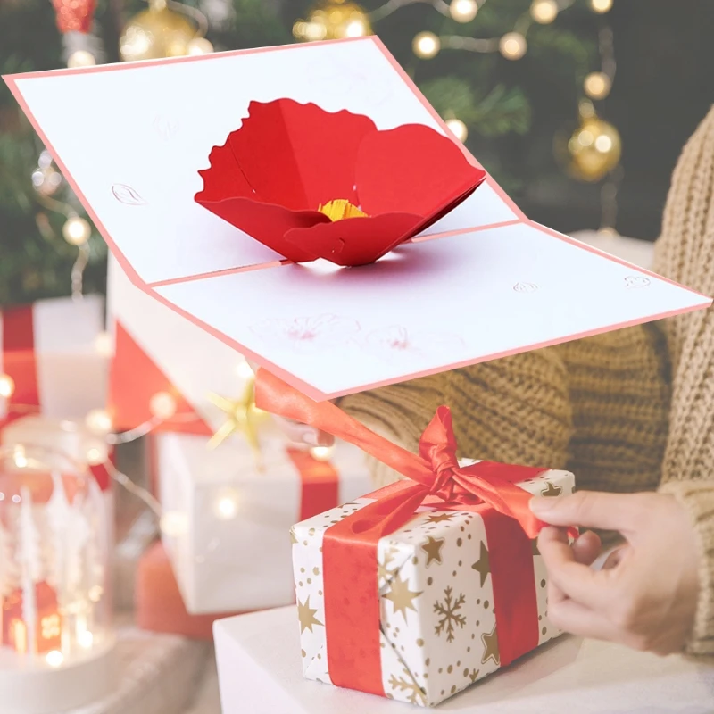 

3D Pop-Up Flower Greeting Card for Birthday Mother's Day Wedding Party Anniversary Graduation with Envelope