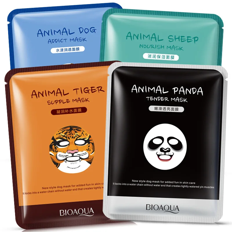 

BIOAQUA Creative Sheep/Panda/Dog/Tiger Shape Facial Mask Hyaluronic Acid Moisturizing Oil-control Face Wrapped Mask Skin Care