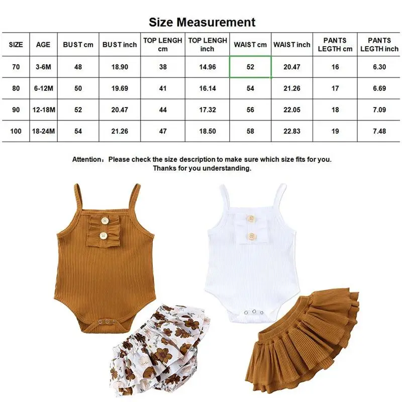 

New Summer Newborn Baby Girls sling jumpsuit+short skirt 2 Piece Set Clothing Infant Toddler Stripe Print Clothes 0-24M