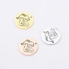 Fnixtar 20 шт. 20 мм круглые диски лазер для мамы и малыша, зеркальные шармы лак Нержавеющаясталь Чарующее ювелирное DIY Neacklace подарок на день матери