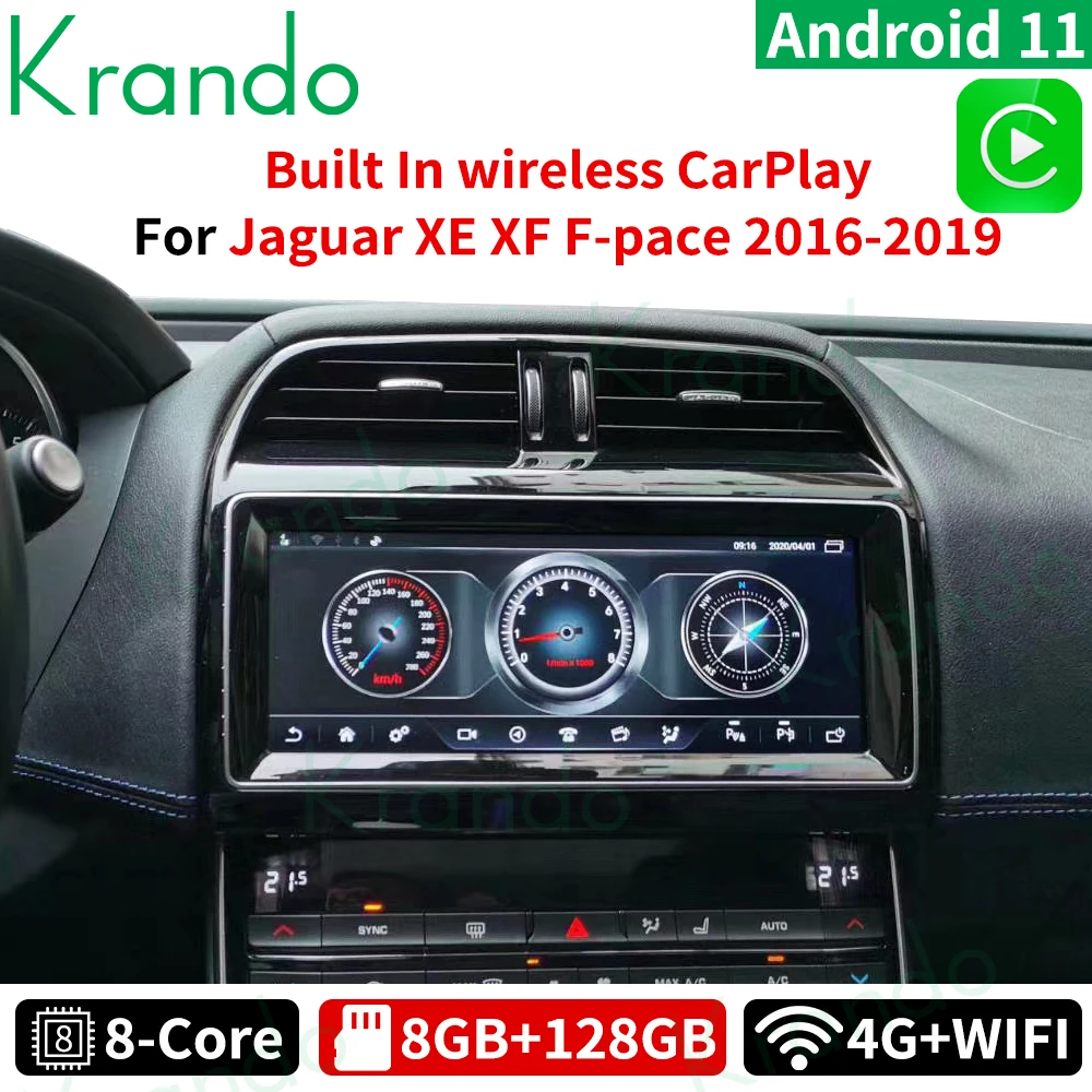 

Krando 10.25" Android 11.0 8G 128G Car Radio Audio Player Multimedia For Jaguar XE XF XEL F-Pace 2016-2019 Harman System Carplay