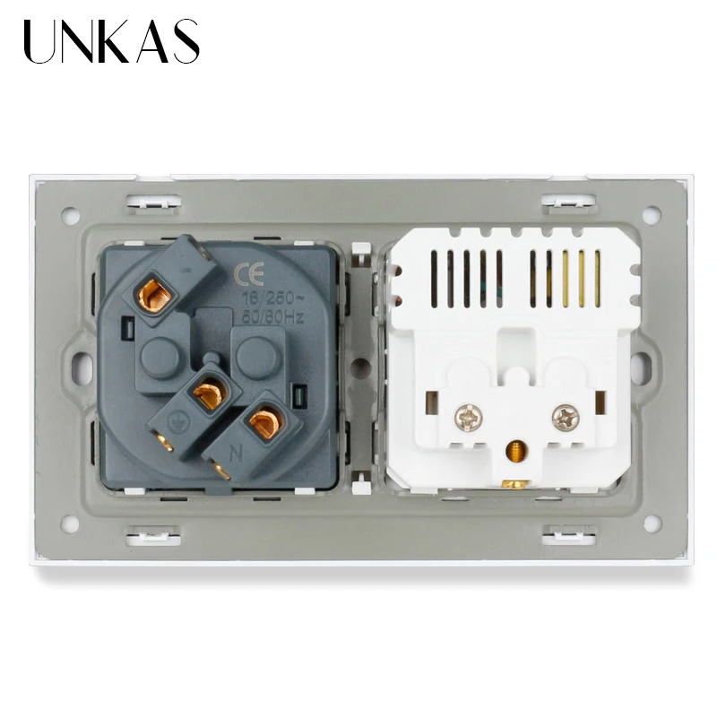 Французская стандартная 2 розетка UNKAS с USB-портами для зарядки настенные розетки
