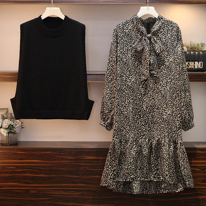 Осенний костюм новая Корейская версия большого размера толстый Mm плотный и