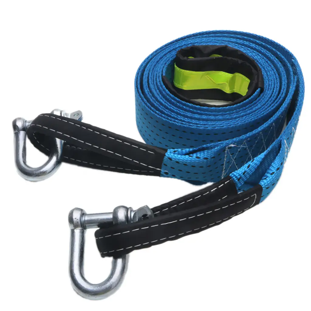 

Blue Heavy Duty Tow Strap with Safety Hooks - 17,636 LB Capacity Nylon