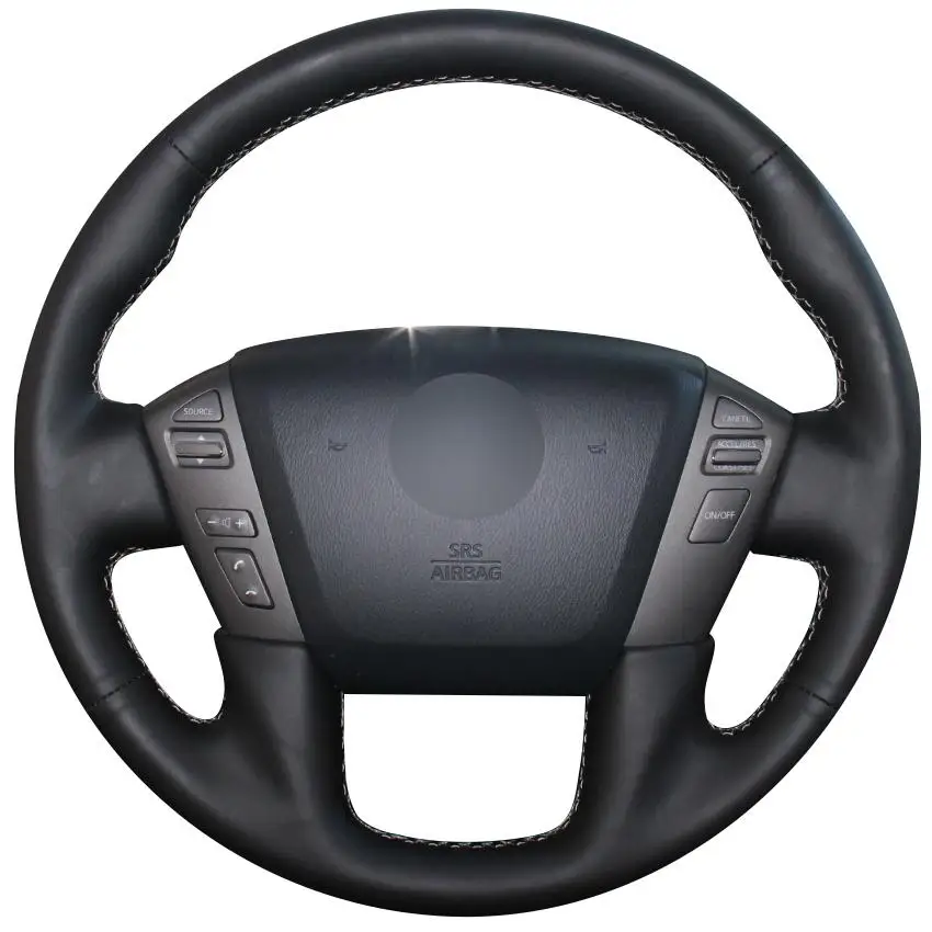

DIY Personalized Super Soft Black Leather Car Steering Wheel Cover For Nissan Patrol 2011-17 Infiniti QX56 2011-13 Infiniti QX80