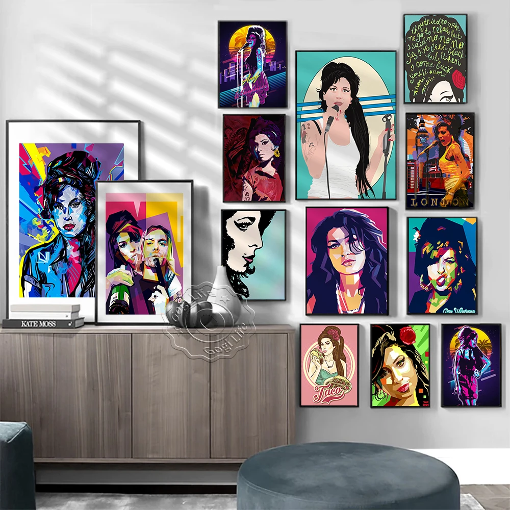 

England Documentary Film Amy Retro Poster, Amy Winehouse Vintage Art Prints, Asif Kapadia Directed Movie Works Canvas Painting