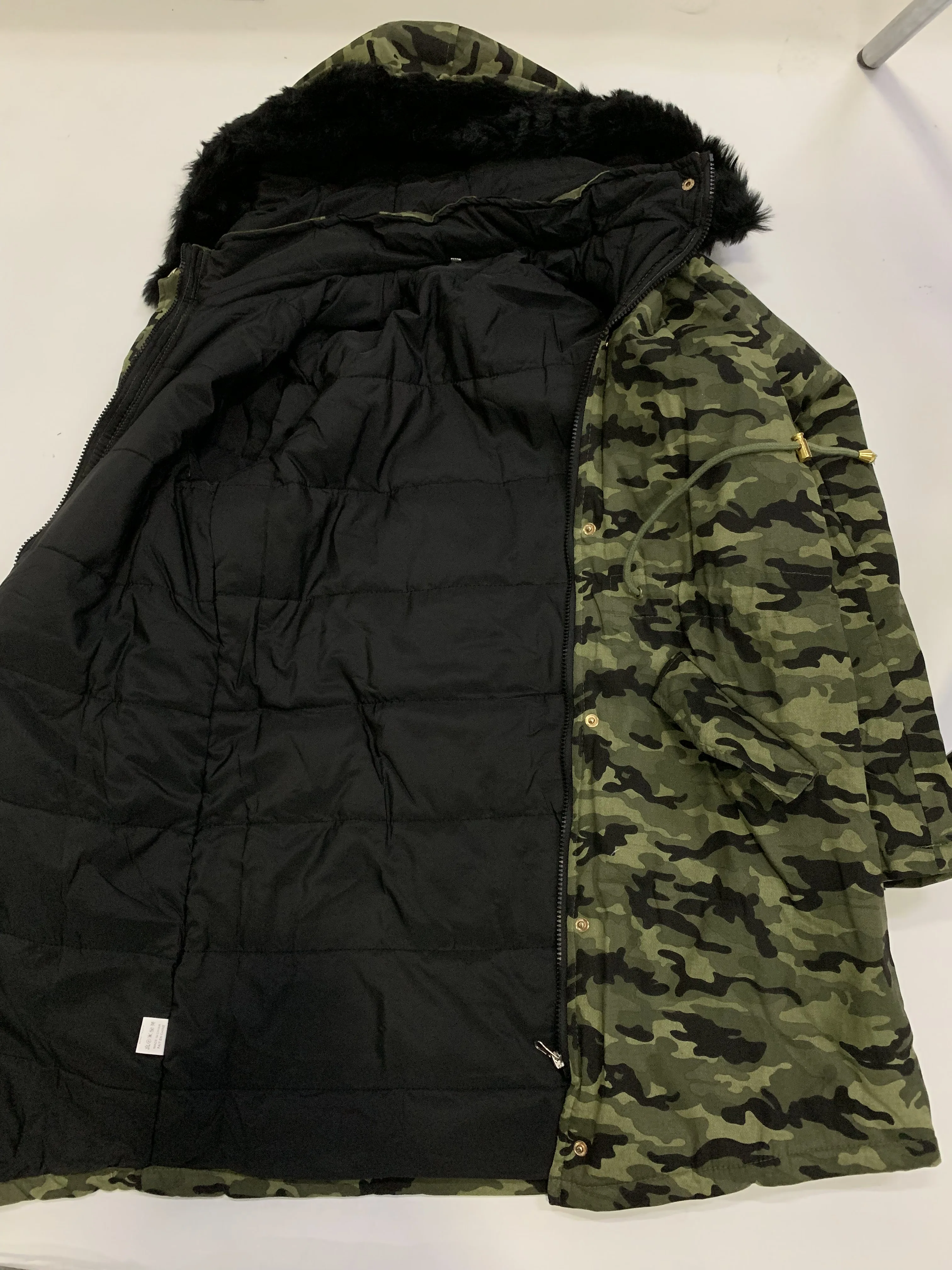 Куртка с хлопковой подкладкой Камуфляжная парка женские длинные пальто зимние