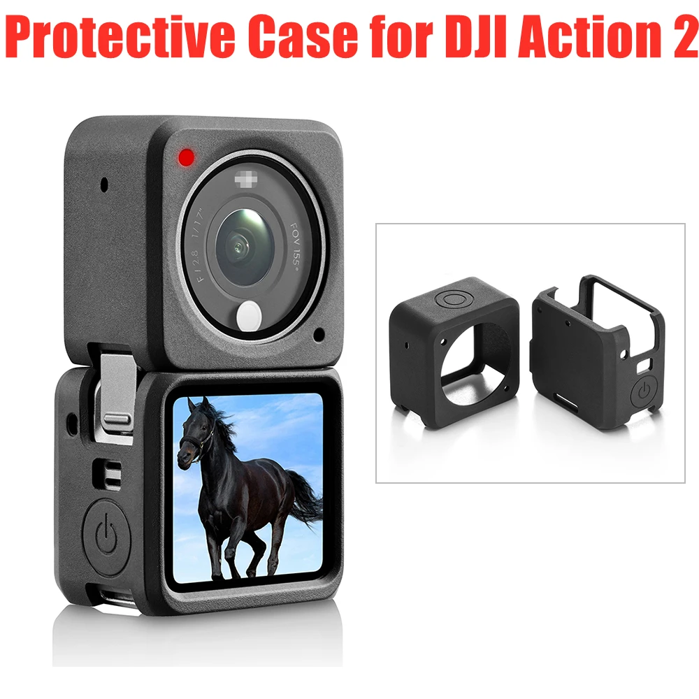 Фото - Silicone Protective Case for DJI Action 2 Anti-Scratch Shell Cover for Action 2 Sports Camera Accessories Dual Screen Version silicone protective cover for dji mavic 2 smart controller accessories with sunhood anti scratch case