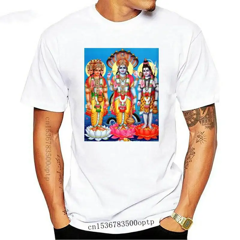 

New Brahma God Vishnu God Shiva Print T Shirts Men Novelty T-Shirts Lingam Ganesha India Hindu Tee Shirt Gift Idea Clothing