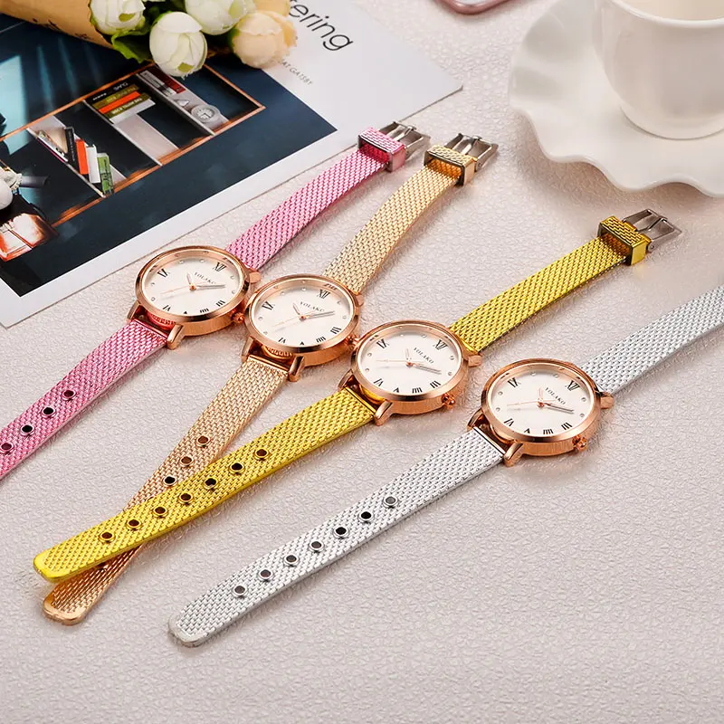 2020 модные наручные часы для женщин стильные повседневные Простые пряжки золотые