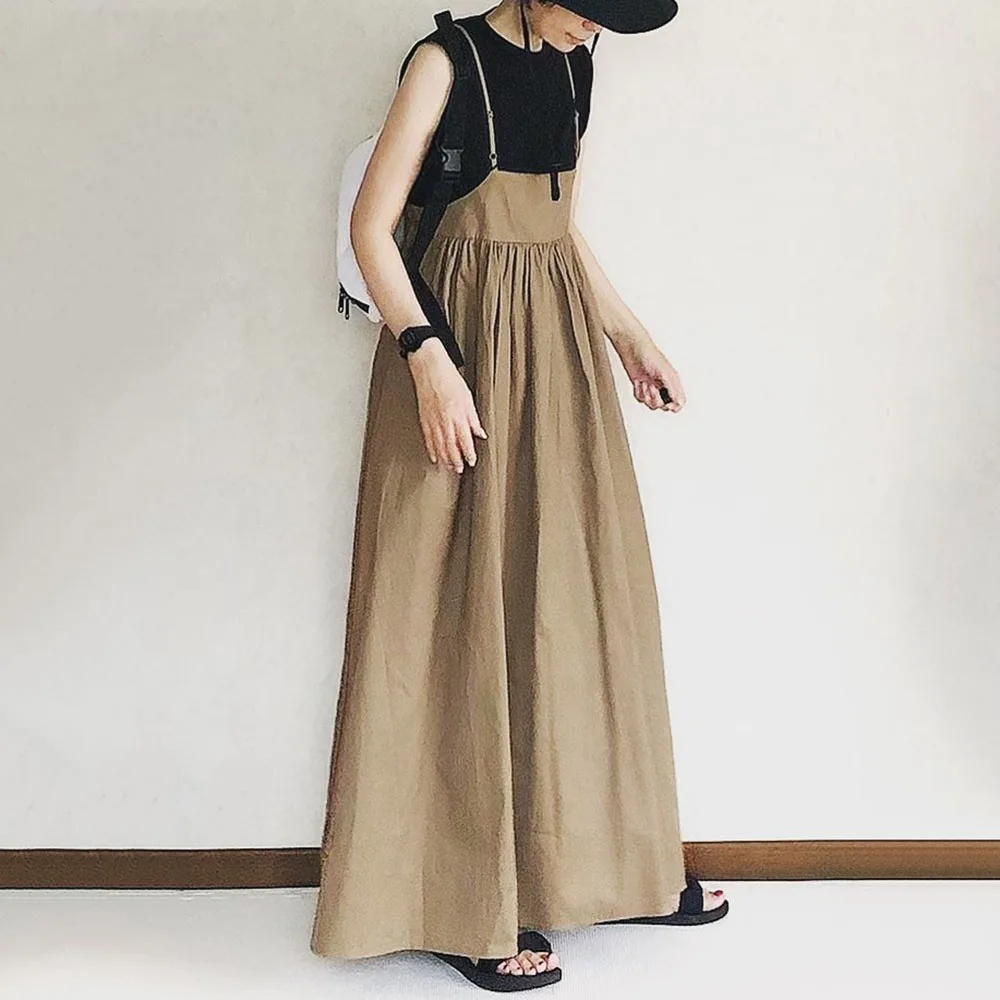 Женское платье трапеция в Корейском стиле летнее повседневное Плиссированное