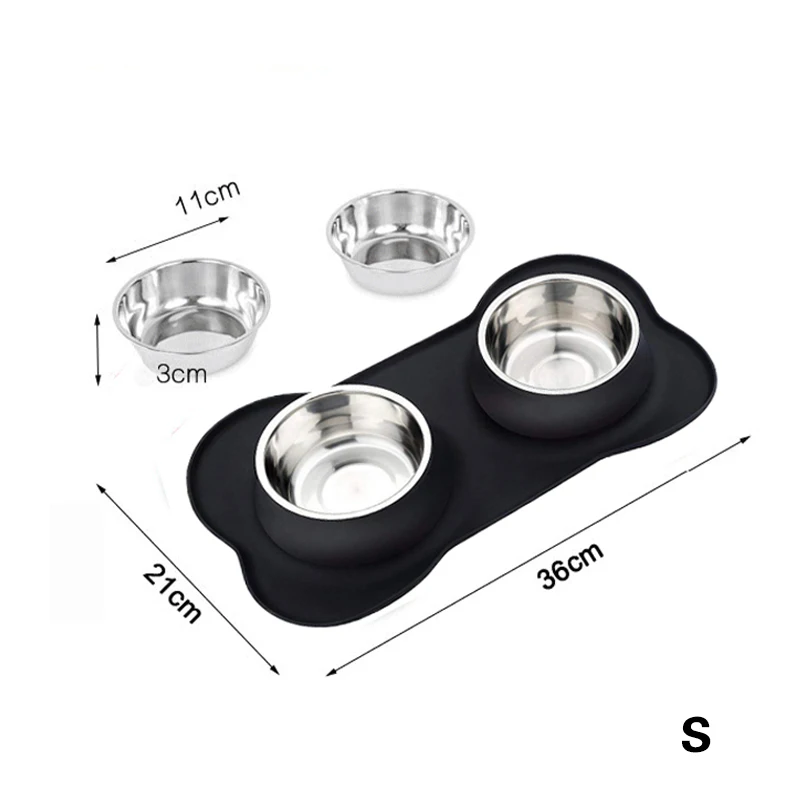 

Pet Stainless Steel Feeding Dish Dog Puppy Cat Feeder Pet Drinking Bowl Food Feed Placement Anti-overflow Tableware Pet Supplies