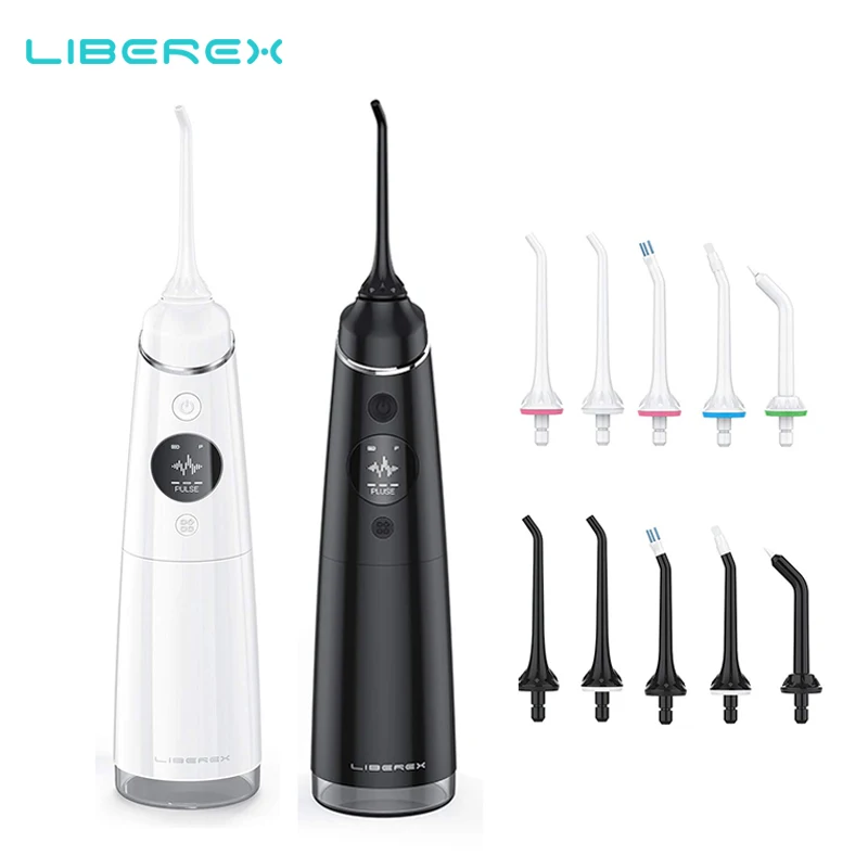 Liberex Oral Irrigator Water Flosser Portable Cordless Irrigator Dental USB Rechargeable IPX7 Waterproof  4 Modes Teeth Cleaner enlarge
