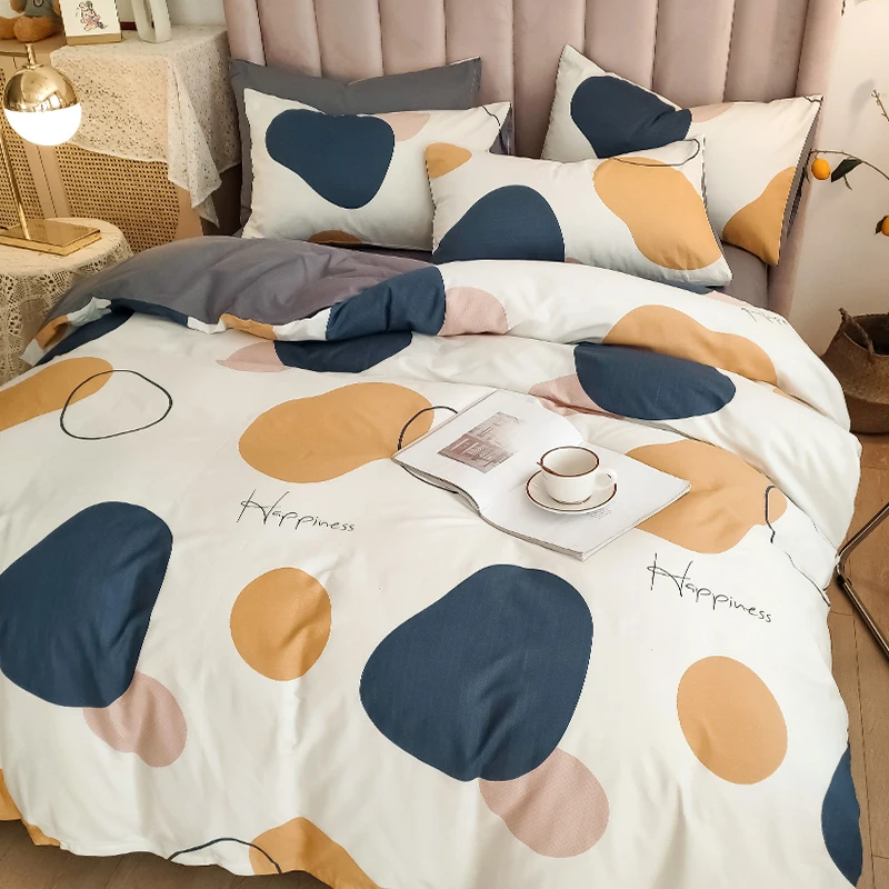 

Nordic Simple Bedding Set Summer Cool Washed Cotton Soft Bedding Set Luxury Fashion Juegos De Cama Bedroom Supplies DI50CT