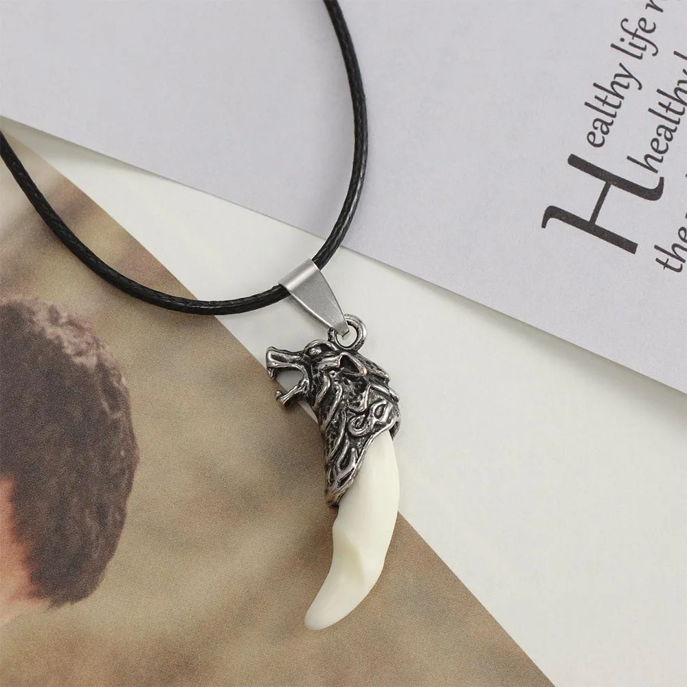 Новинка мужское ожерелье с зубами волка из титановой стали доминирующий кулон