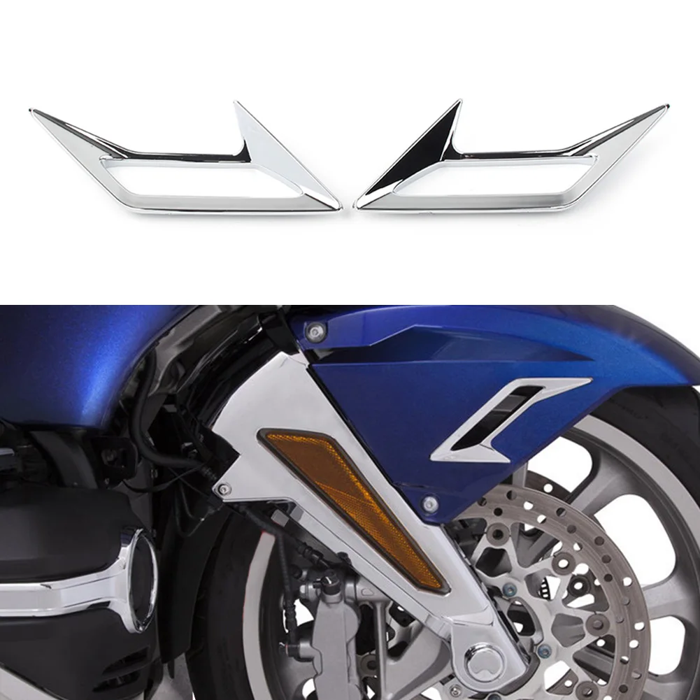 

2Pcs GL1800 Motorbike Front Fender Vent Trim Accent Air Intake Cover Cap Chrome ABS For Honda Goldwing GL 1800 2018 2019 2020