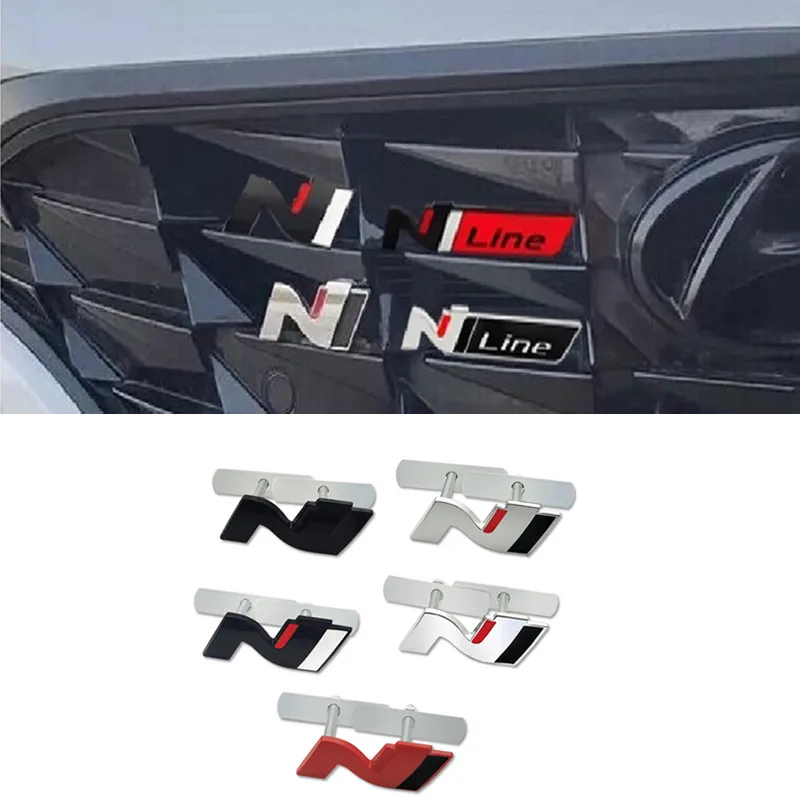 Металлический 3D логотип N значок Line гриль наклейки для крыльев Стайлинг