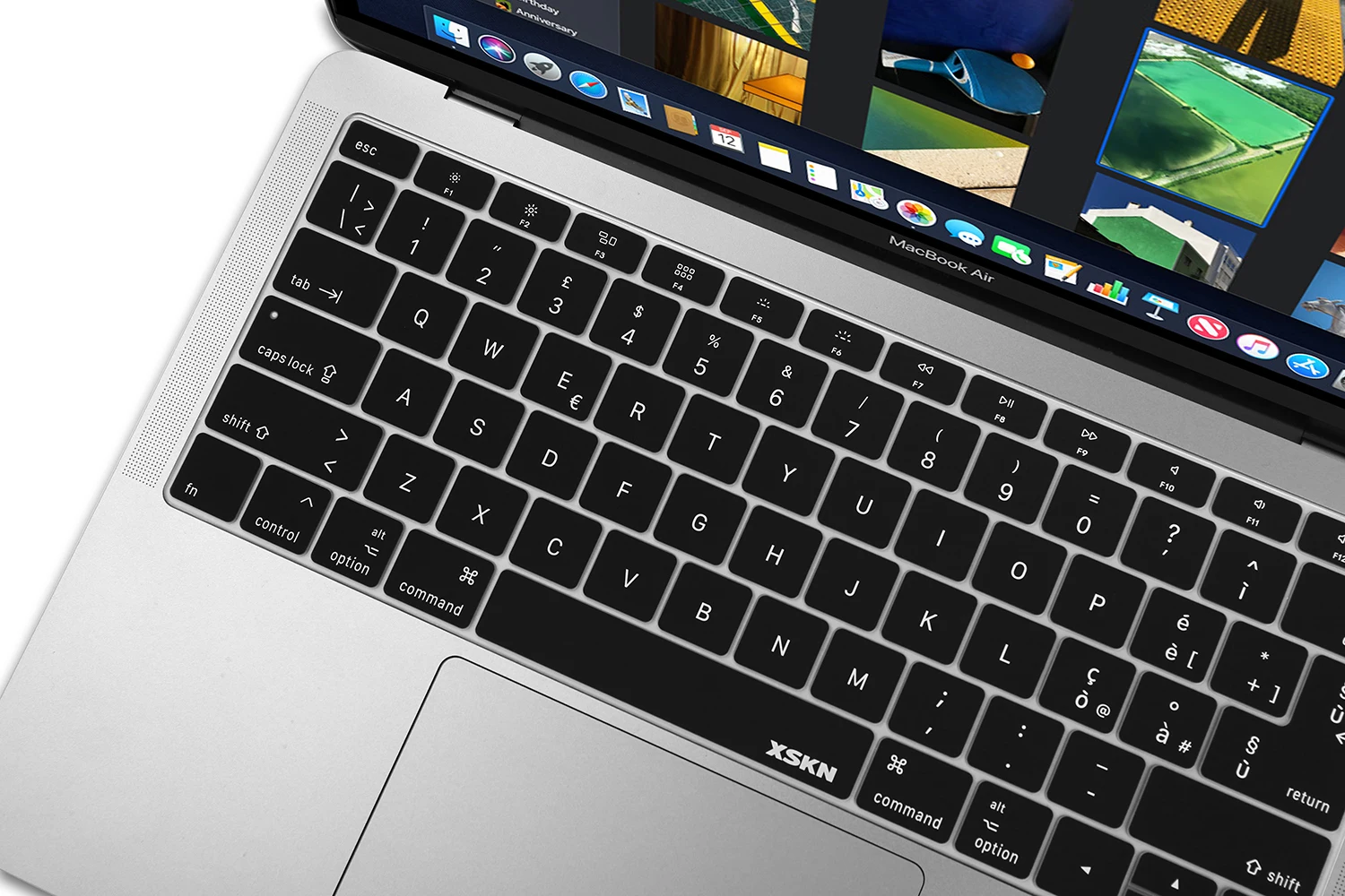 

Черная Силиконовая накладка на клавиатуру XSKN, США, ЕС, итальянский язык, для нового MacBook Air 13 дюймов с Touch ID A1932 (2018 +)