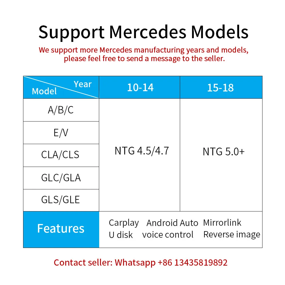 Carlinkit мультимедийный смарт-автомобиль модифицированный с Apple Carplay Android AutoBox для Mercedes NTG4.7- iOS AirPlay Для Benzs