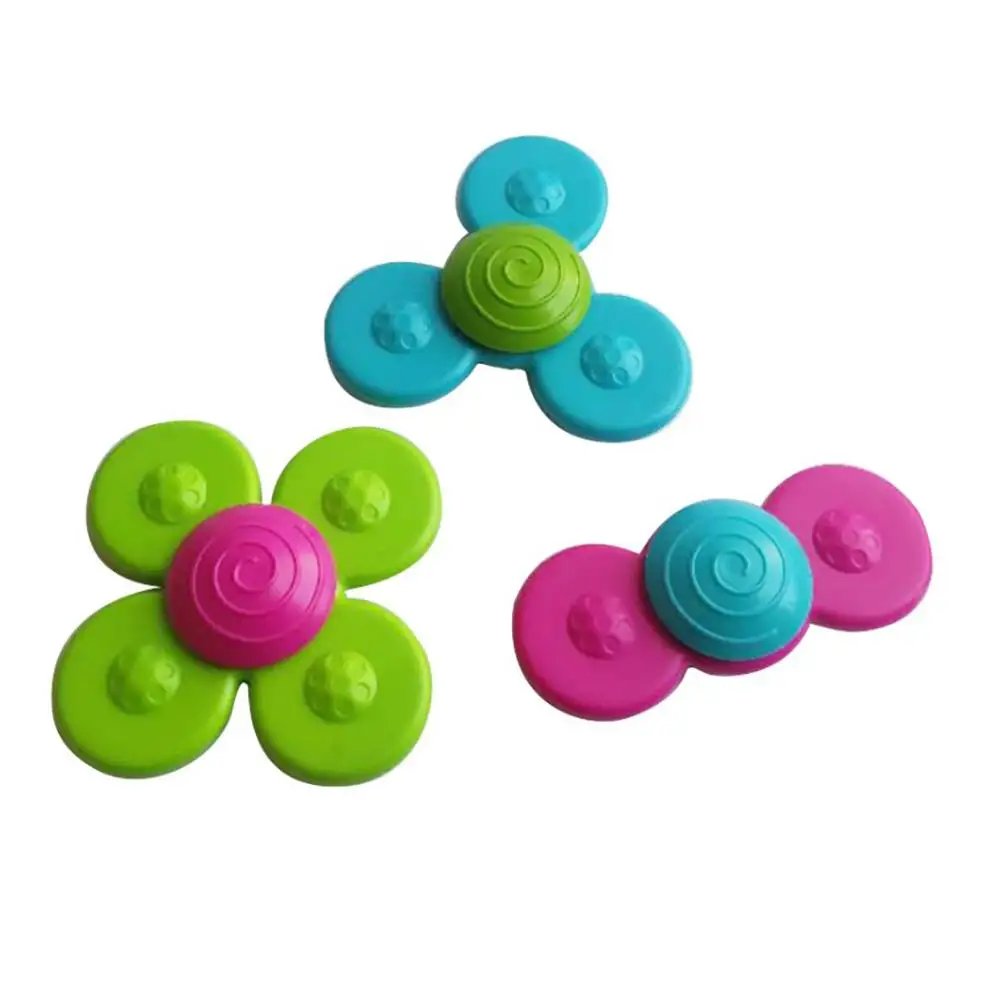 

3 шт. присоска вращающийся верх креативные игрушки для купания и воды милые настольные присоски антистрессовые игры игрушки для детей