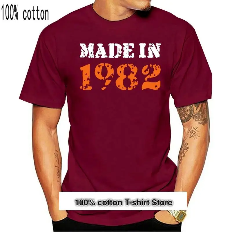 

Camiseta de algodón para hombre, camisa con diseño de S-XXXL, tendencia interesante, primavera y otoño, 1982