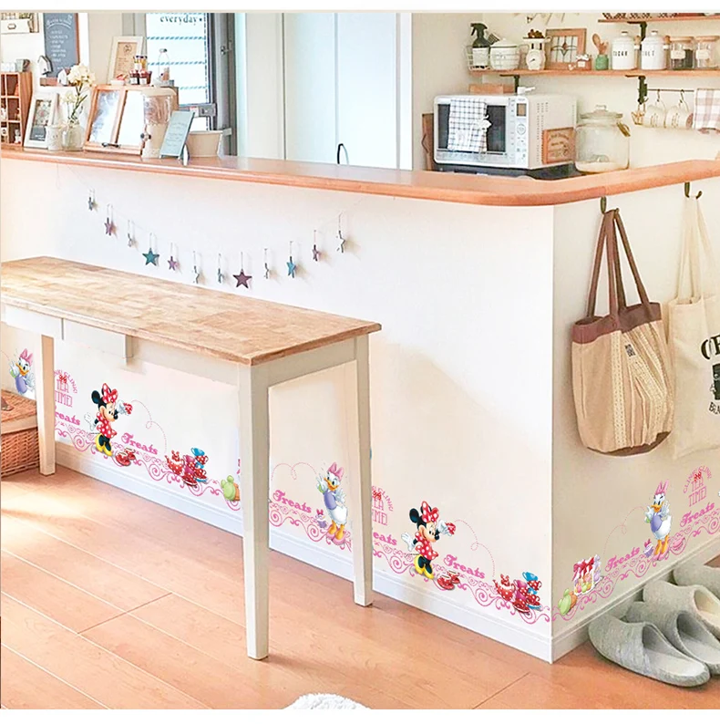 Микки Минни Маус наклейки на стену спальня домашний Декор Аксессуары мультфильм