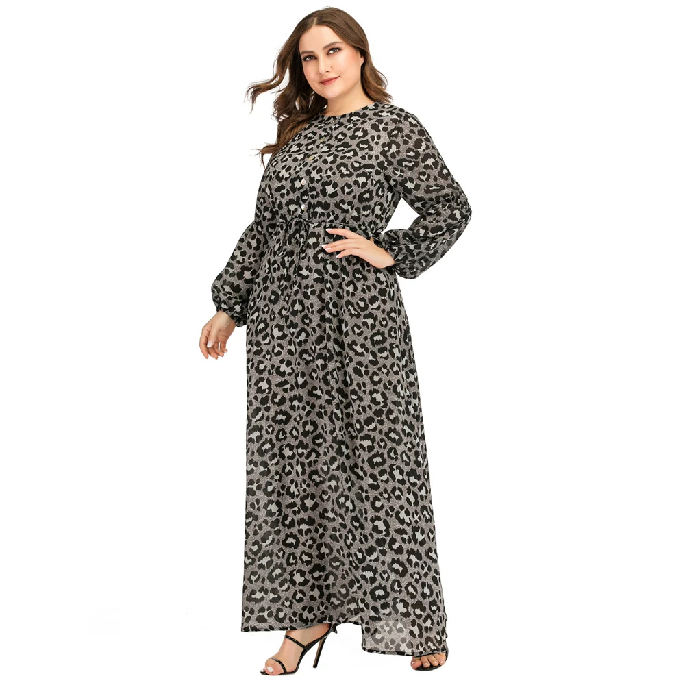 Женское платье с цветочным принтом и длинным рукавом 3XL | Тематическая одежда