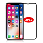 Закаленное стекло для iPhone 12 Mini 12 Pro Max, Защитное стекло для экрана iPhone 11 Pro, X, XR, XS Max, полное покрытие, защитная пленка, 2 шт.