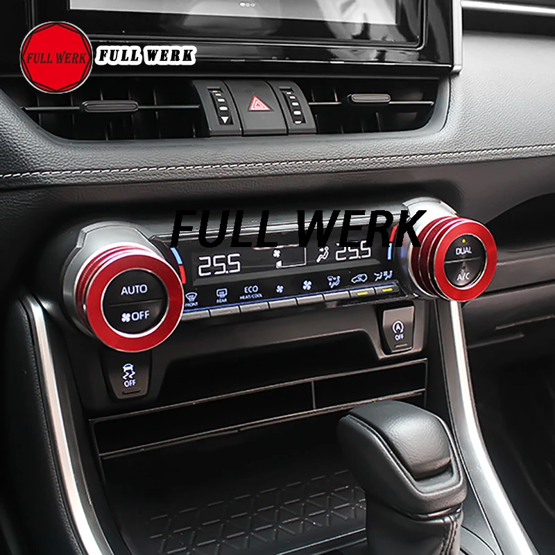 

1 Pair Alum Alloy Car Styling Air Conditioning AC Knob Cover Sticker Decoration Ring Trim for RAV4 20 Interior Moulding Accessor