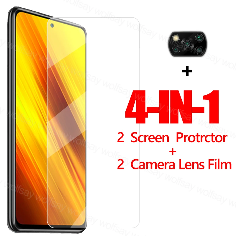 2.5D Защита экрана для Xiaomi Poco X3 стекло M3 X2 M2 F2 Pro Закаленное Защитная пленка телефона
