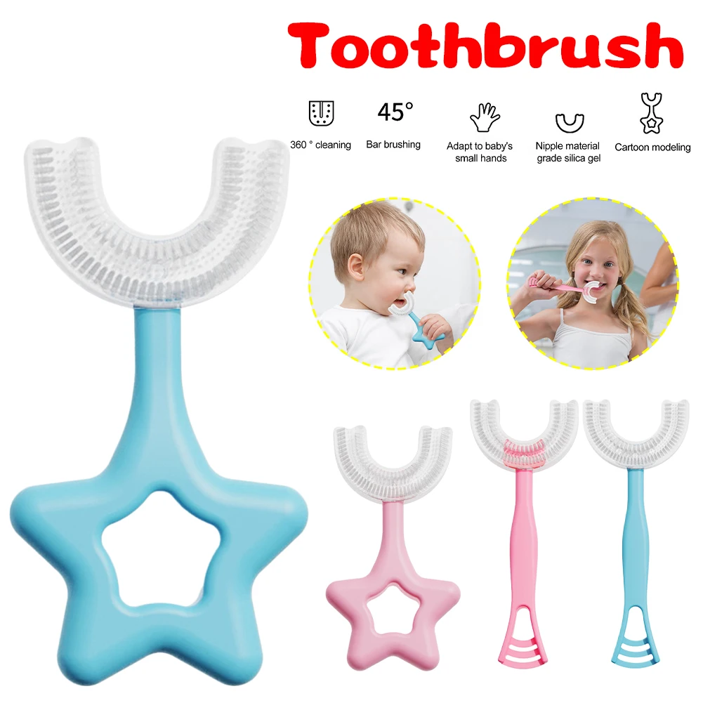 

Детская зубная щетка U-образной формы для тщательного очищения на 360 °, Детская Мягкая зубная щетка для младенцев, детская зубная щетка для у...