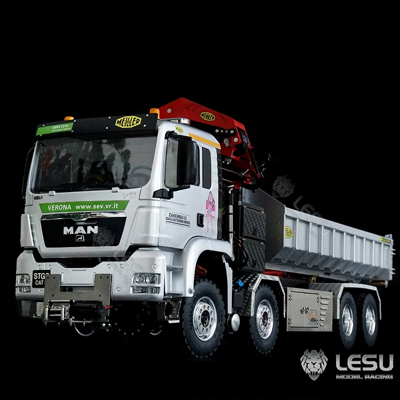 1/14 металлический LESU гидравлический RC Roll-on кран самосвал с дистанционным