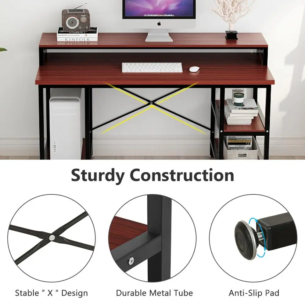 

Tribesigns 55 inch Computer Desk with Storage Shelves