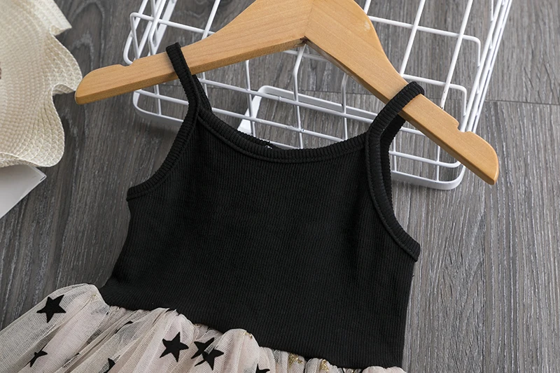 Children Princess Dress Girl Star Tulle Sling Gown Summer Girls Cute Embroidery Birthday Wedding Party 3-8Yrs | Детская одежда и