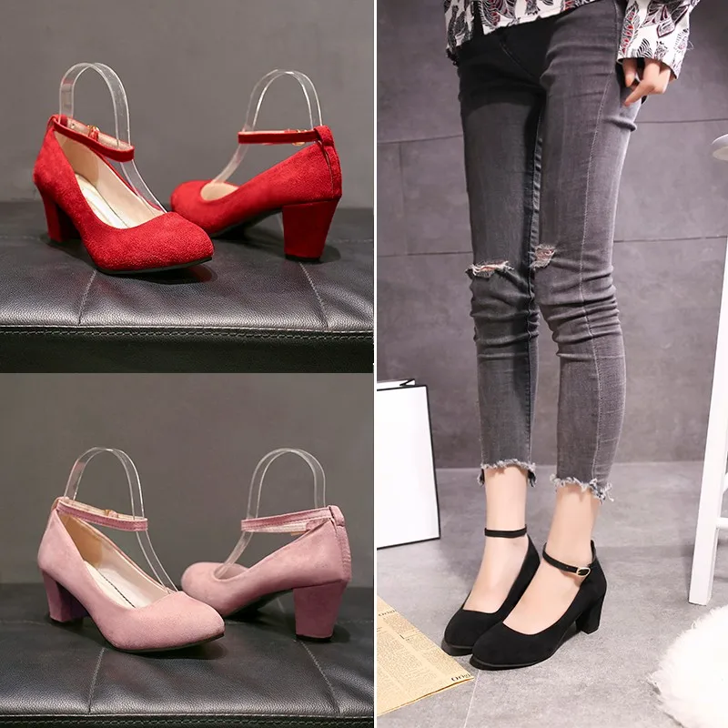 Женские тонкие туфли на высоком квадратном каблуке простые элегантные лодочки с
