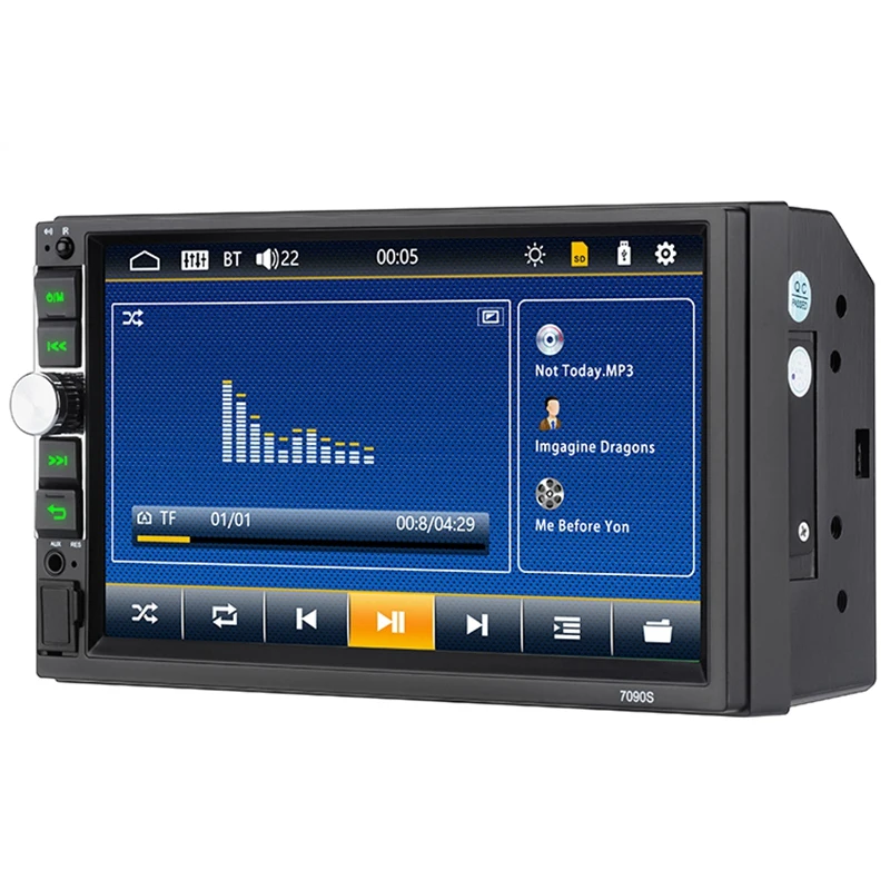 Car Radio HD 7 inch Contact Screen Stereo 12V 2 Din FM ISO Power Aux Input Auto MP5 Player SD USB 7090S | Электроника