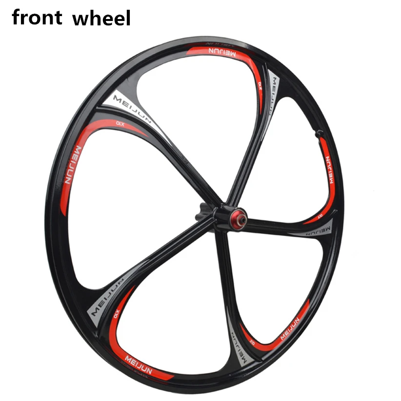 Single front black MTB велосипед 26 дюймов подшипника встроенные колеса дискового тормоза магниевого сплава колесо горного велосипеда набор Casette колеса - Цвет: Single front black
