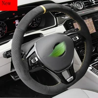 hand stitched leather suede car steering wheel cover for volvo s90 xc60 s60l v40 s80l car accessories