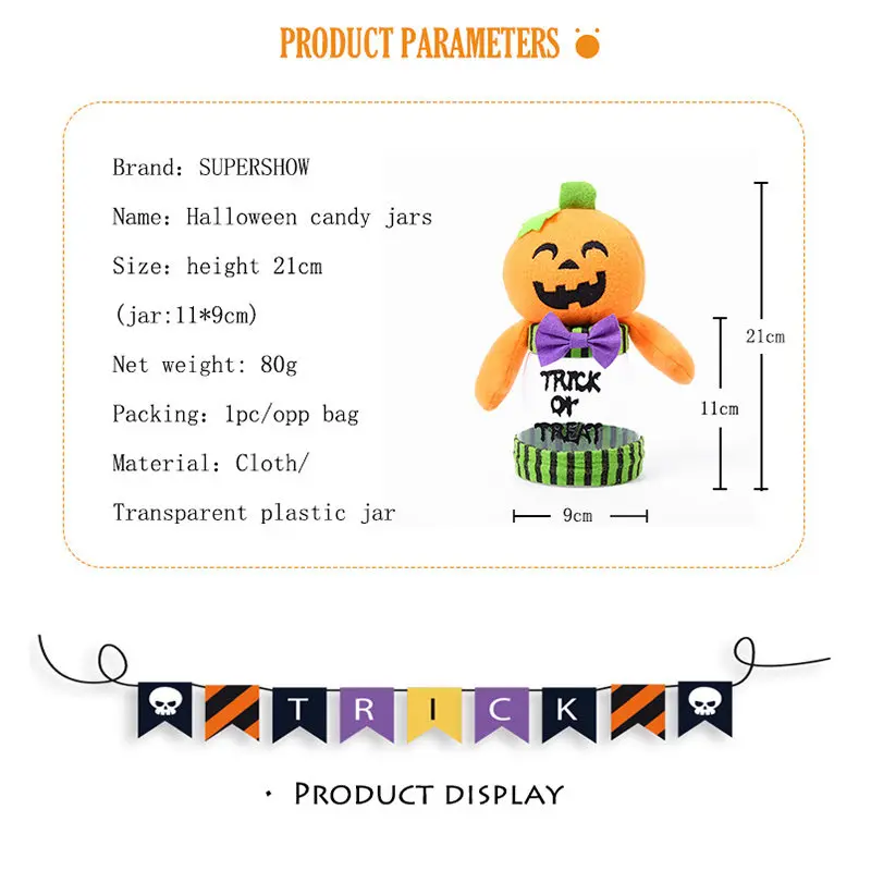 Банка для конфет на Хэллоуин милый пластиковый контейнер с черной кошкой банки