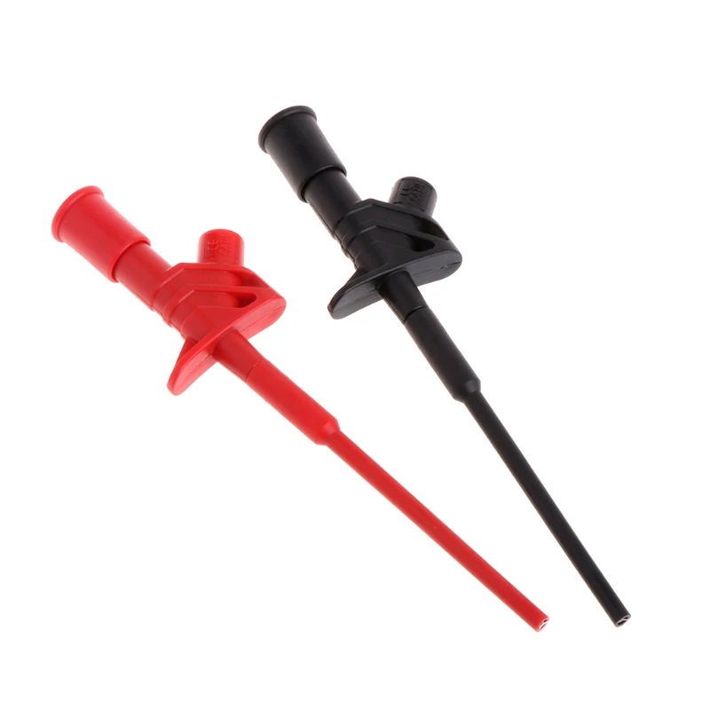 

2 Pcs Insulated Test Hook Clip 1000V 10A Flexible Probe High Voltage 4mm Socket