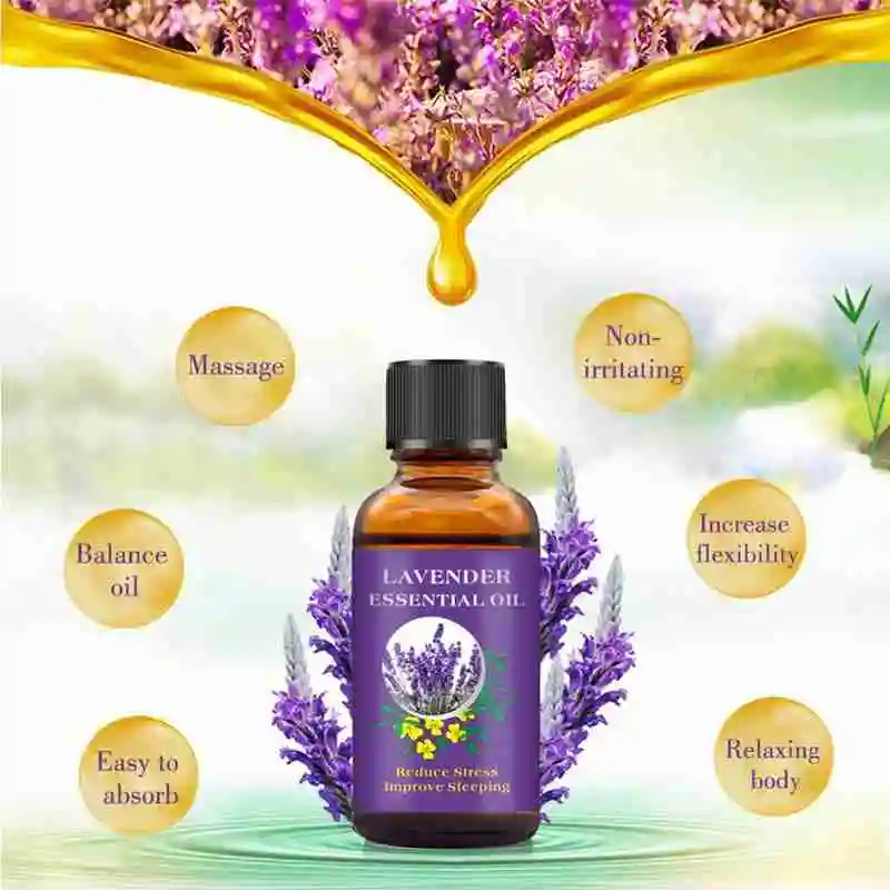 

Lavender Essence Oil Body Massage Moisturizing Aromatherapy Oil Stress Diffusers Fine Lighten 30Ml Relieve Lines T3F4