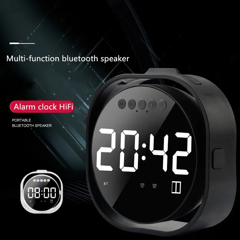 Мини портативный беспроводной динамик s зеркальный будильник Bluetooth колонка карта