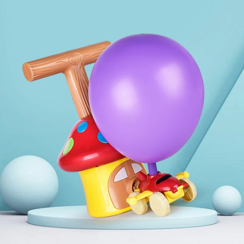 Balloon Powered Car Children's Science Toy Aerodynamics Inertial Power Pump Cars Racer Kit Girts for Kids |