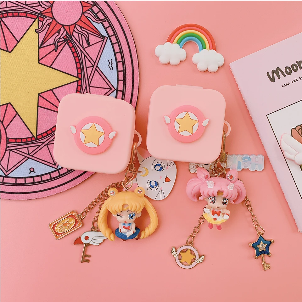 

Cute Pink Gril Soft Silicone Earphone Case for Xiaomi Air2 se Keyring Cover for Xiaomi air2se Bluetooth Earphone Protect Decor