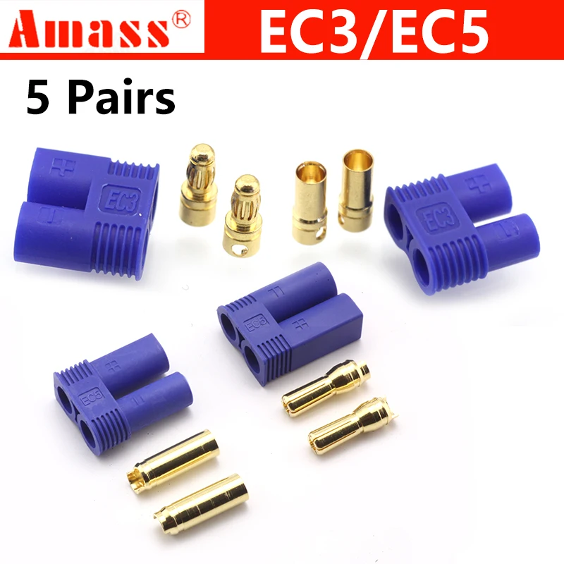 10 шт. 5 пар Amass EC3 3 мм EC5 0 банановый штекер высокого тока а с оболочкой
